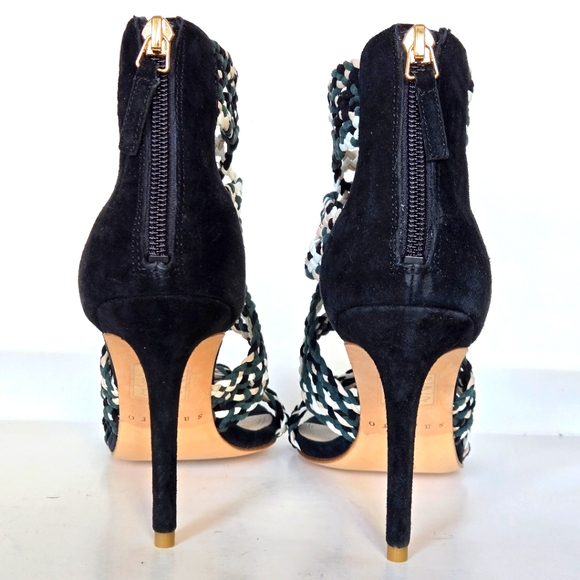 SANDRO NWT AGATE STILETTOS BRAIDED LEATHER SZ 38 - Picture 3 of 9